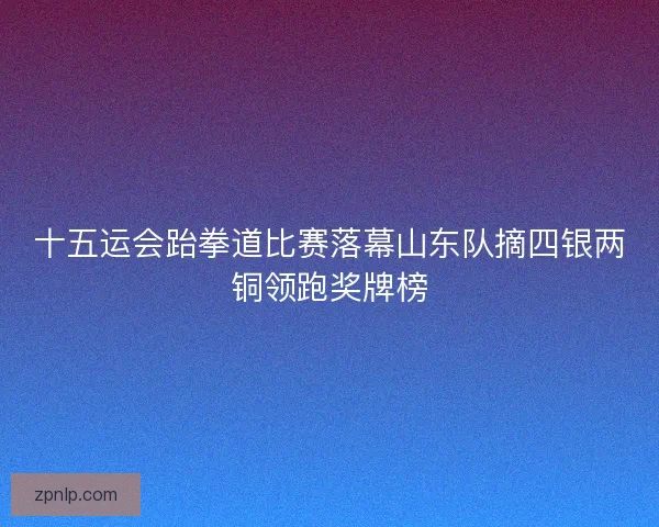 十五运会跆拳道比赛落幕山东队摘四银两铜领跑奖牌榜